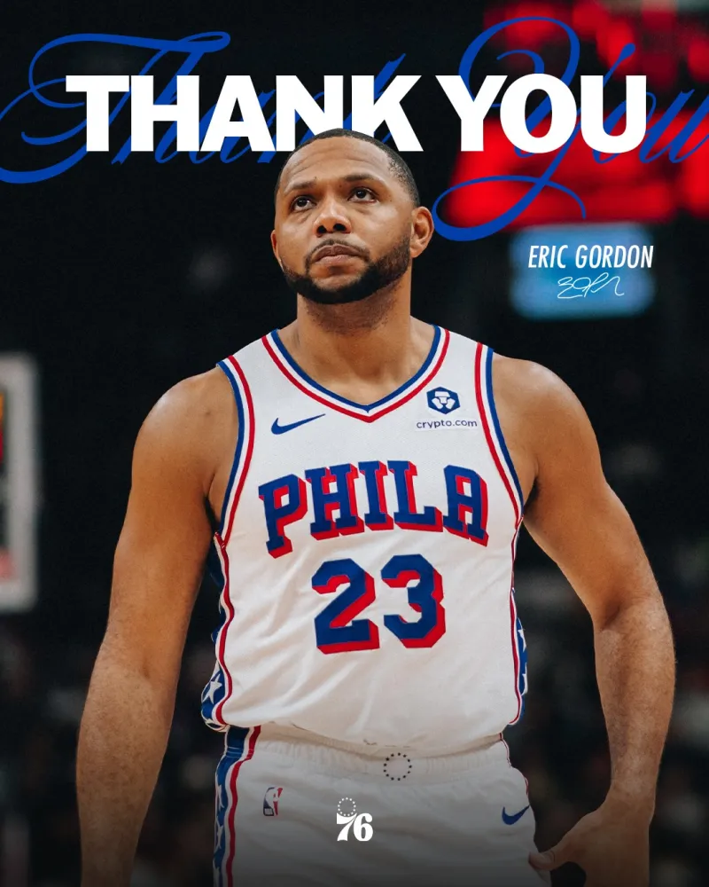 米乐官网入口-经验老将！76人官方晒照致谢埃里克-戈登并向其告别